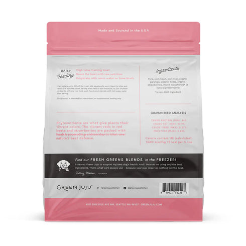 Green Juju Whole Food Bites Freed Dried Dog & Cat Food Topper - Pork Pink - 3oz Pouch